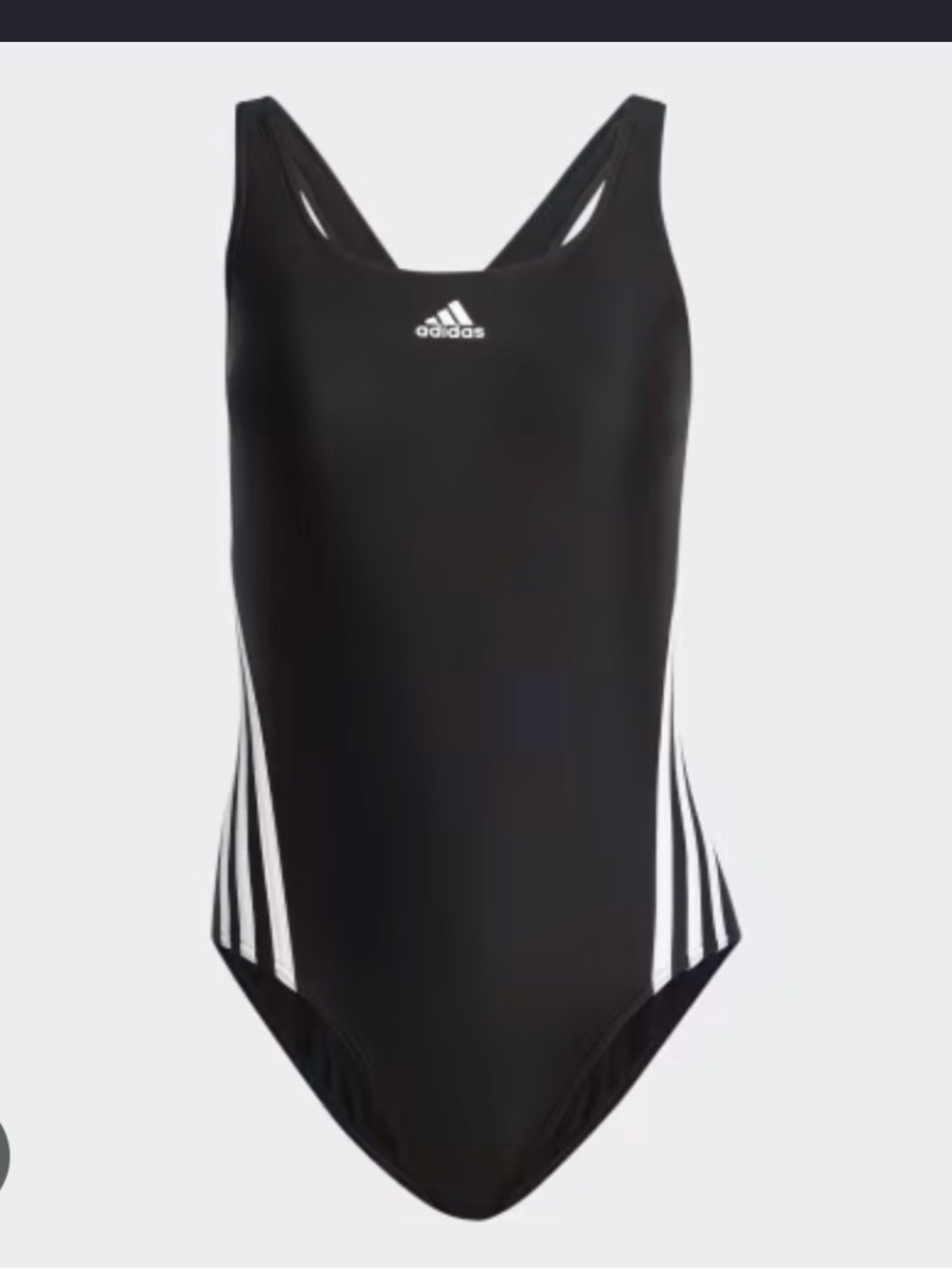 adidas Black One-Piece Swimsuit with White Side Stripes